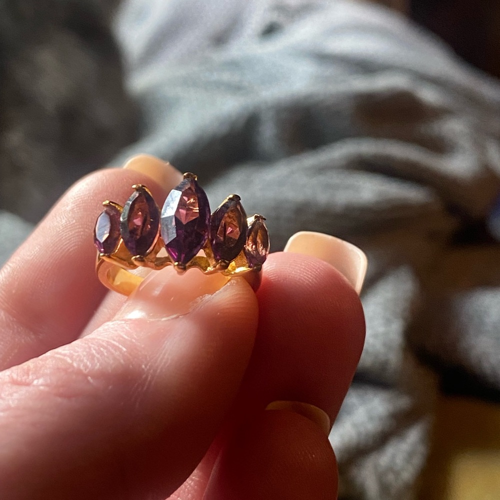 Purple Multi-Gem Statement Ring - image 6